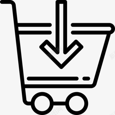 购物车购物和电子商务3线性图标图标