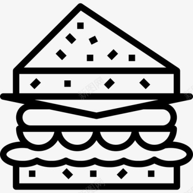 三明治甜点和甜点3直系图标图标