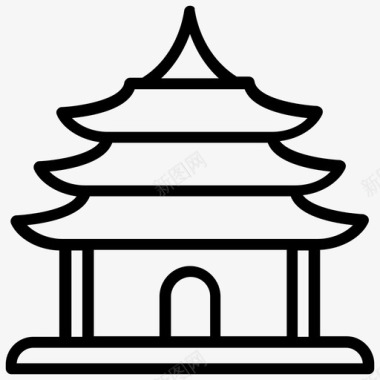 宝塔建筑日本地标图标图标