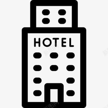酒店酒店和服务2线性图标图标