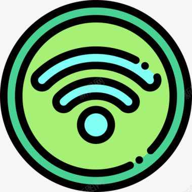 Wifi投影信号线性颜色图标图标