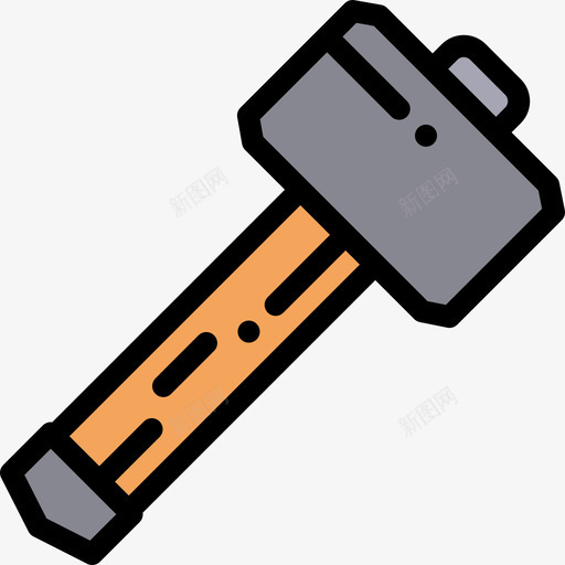 锤子木匠元件线颜色图标svg_新图网 https://ixintu.com 木匠元件 线颜色 锤子