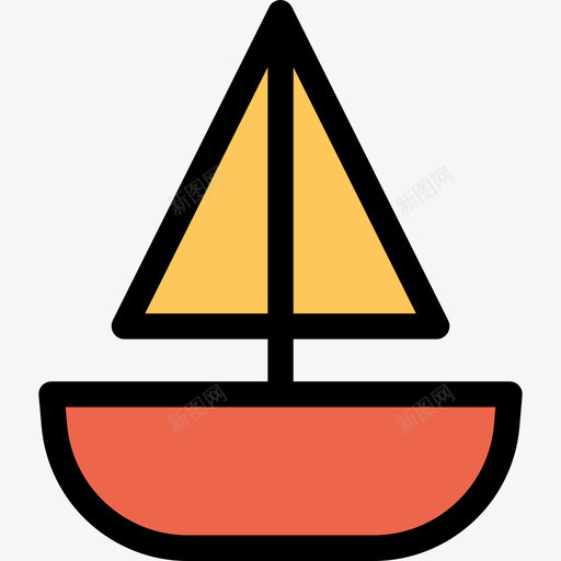 帆船婴儿59直线颜色橙色图标svg_新图网 https://ixintu.com 婴儿59 帆船 直线颜色橙色