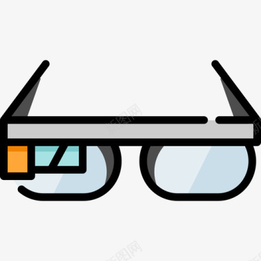 谷歌眼镜工具24线性颜色图标图标