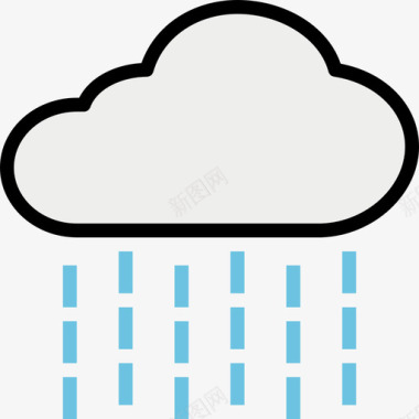 雨天气135线性颜色图标图标