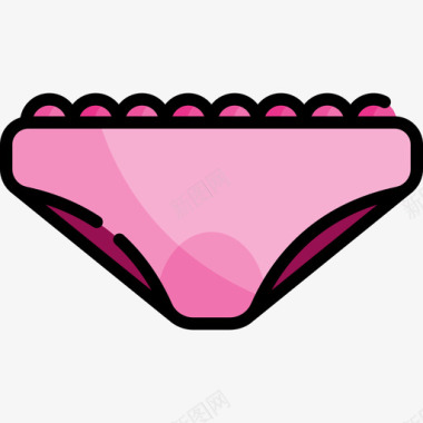 内裤单身女性线性颜色图标图标
