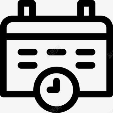 日历战略和管理6线性图标图标