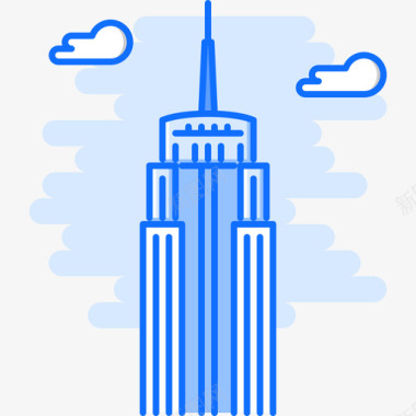 帝国大厦城市27蓝色图标图标