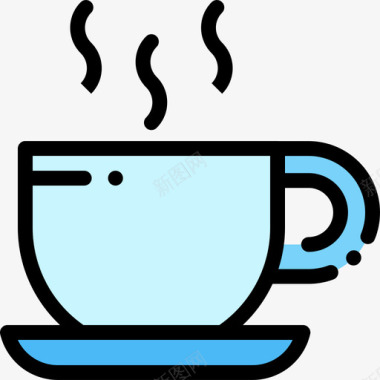 热咖啡14号吧台线性颜色图标图标