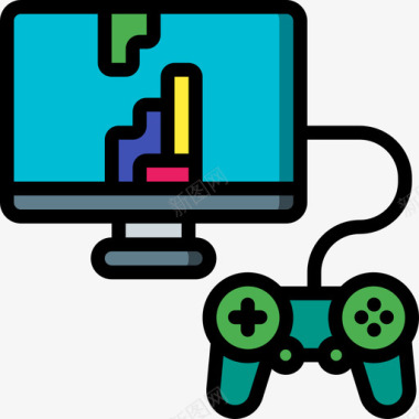 电子游戏游戏开发5线性颜色图标图标
