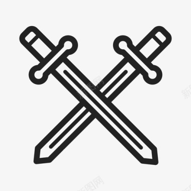 交叉的剑匕首古老的学校图标图标