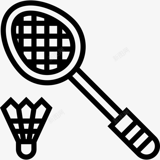 羽毛球运动44直线型图标svg_新图网 https://ixintu.com 直线型 羽毛球 运动44