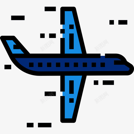 飞机生活方式3线性颜色图标svg_新图网 https://ixintu.com 生活方式3 线性颜色 飞机