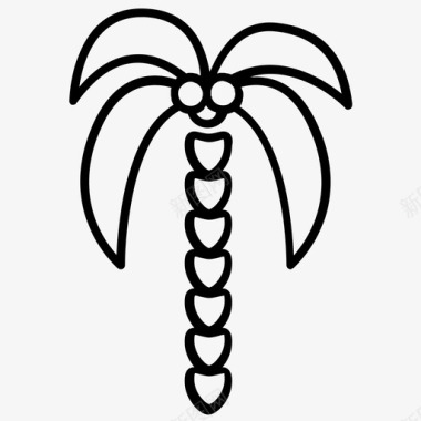 热带棕榈树山毛榉树椰枣树图标图标