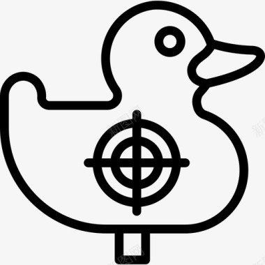 射击鸭子主题公园5线性图标图标