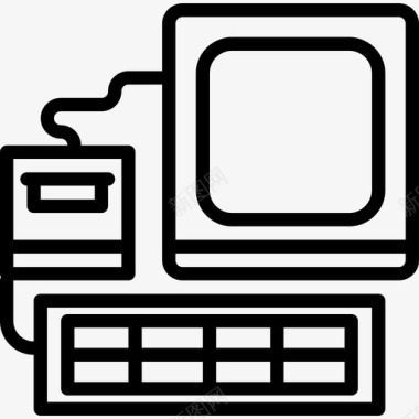 电脑复古小工具4线性图标图标