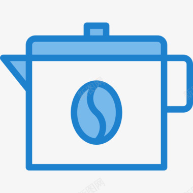 咖啡壶咖啡店57蓝色图标图标