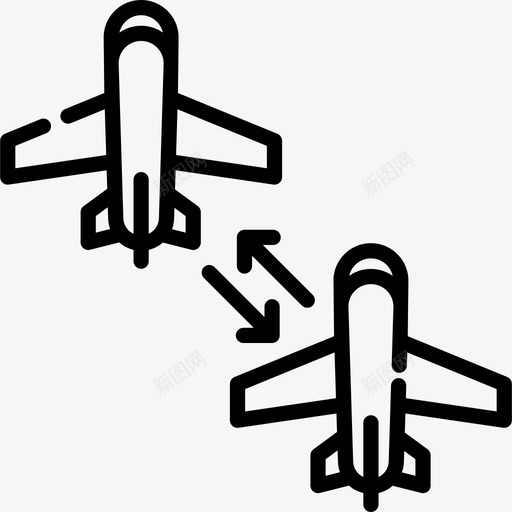 飞机机场30直线图标svg_新图网 https://ixintu.com 机场30 直线 飞机