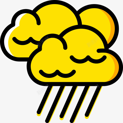 下雨天气70黄色图标svg_新图网 https://ixintu.com 下雨 天气70 黄色