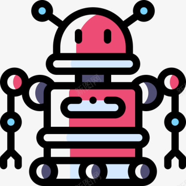 机器人疯狂科学7颜色省略图标图标