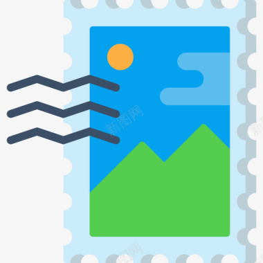 邮票电子邮件11扁平图标图标