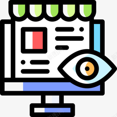 网上购物数字营销72色彩省略图标图标