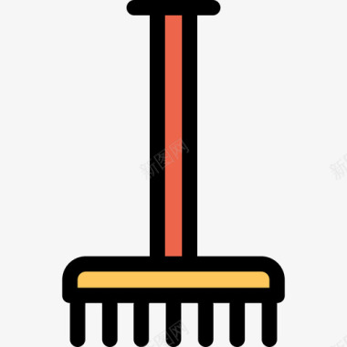 耙施工和工具6线颜色橙色图标图标