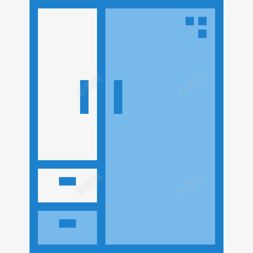 衣柜家用设备5蓝色图标svg_新图网 https://ixintu.com 家用设备5 蓝色 衣柜