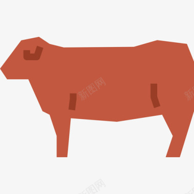 牛动物和食物3平的图标图标
