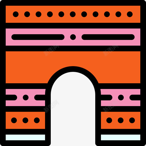 拱门城市建筑2线性颜色图标svg_新图网 https://ixintu.com 城市建筑2 拱门 线性颜色