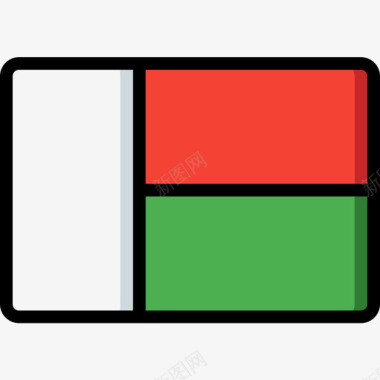 马达加斯加国旗10线形颜色图标图标