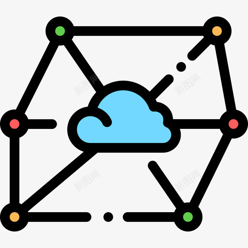 云计算技术32线性颜色图标svg_新图网 https://ixintu.com 云计算 技术32 线性颜色