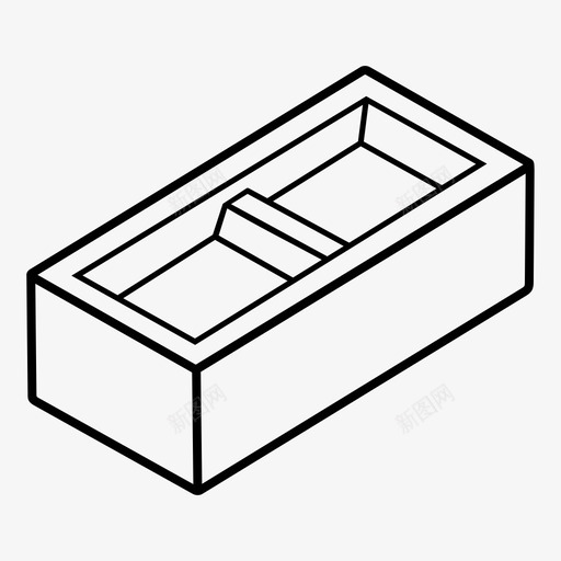 多孔砖建筑材料图标svg_新图网 https://ixintu.com 单面 墙 多孔砖 建筑 材料