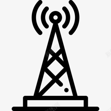 无线电天线媒体技术5线性图标图标