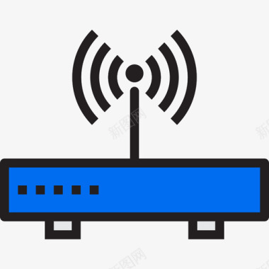 Wifi通讯互联网线颜色图标图标