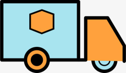 包装机卡车货车包装机和搬运机图标高清图片