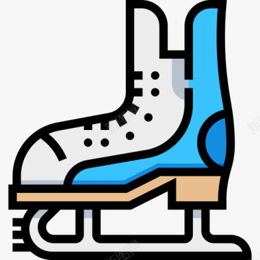 滑冰运动43线性颜色图标图标