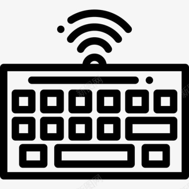 键盘计算机部件5线性图标图标