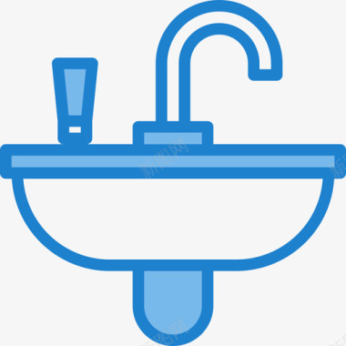 洗脸盆浴室14蓝色图标图标