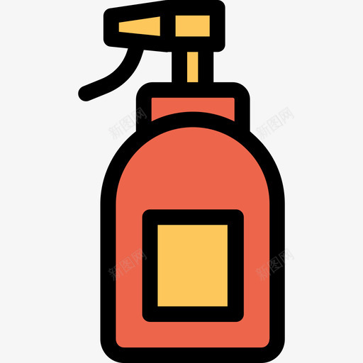 喷雾瓶美容spa6直线颜色橙色图标svg_新图网 https://ixintu.com 喷雾瓶 直线颜色橙色 美容spa6