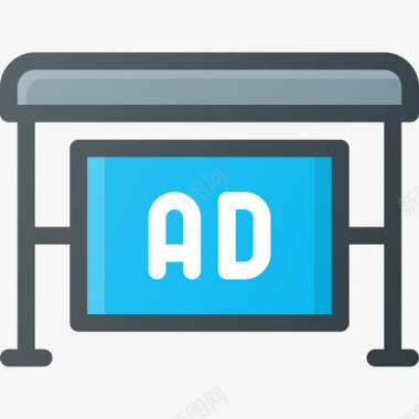 公交车站营销和广告7线性颜色图标图标