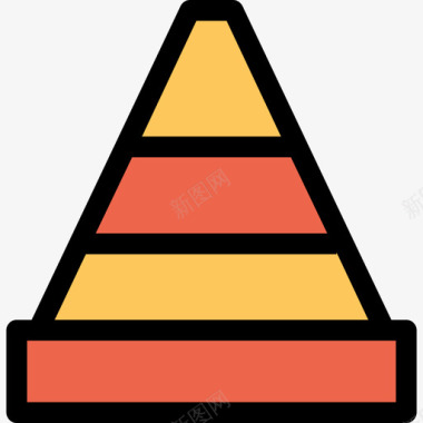 圆锥结构和工具6线颜色橙色图标图标