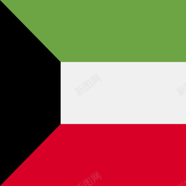 科威特方形国家简单旗帜图标图标