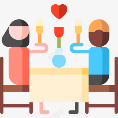 浪漫晚餐派对和庆祝活动7公寓图标图标