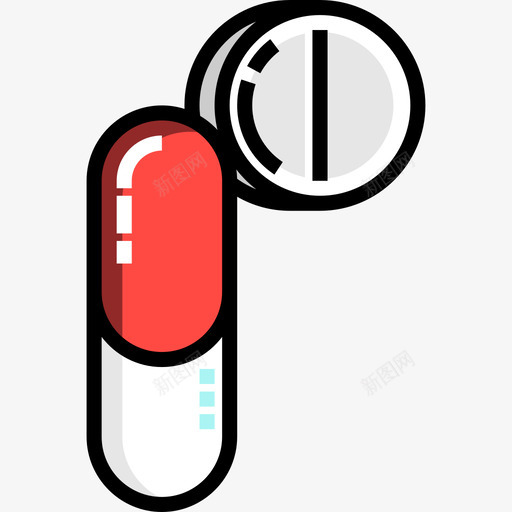 药片健康生活8线性颜色图标svg_新图网 https://ixintu.com 健康生活8 线性颜色 药片