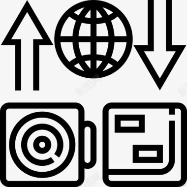 环球社交媒体技术2线性图标图标