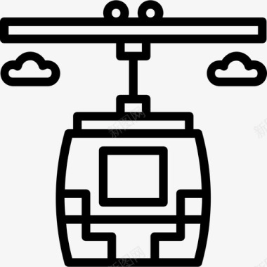 缆车车厢行程130直线图标图标
