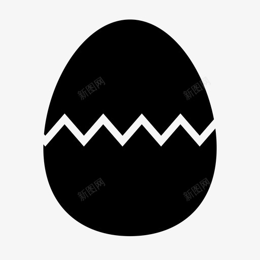 鸡蛋煮熟裂缝图标svg_新图网 https://ixintu.com 吃 孵化 煮熟 裂缝 食物 鸡蛋