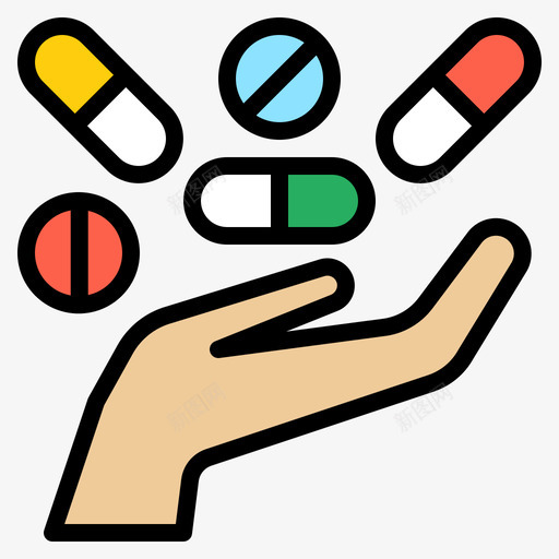药物治疗2线性颜色图标svg_新图网 https://ixintu.com 治疗2 线性颜色 药物
