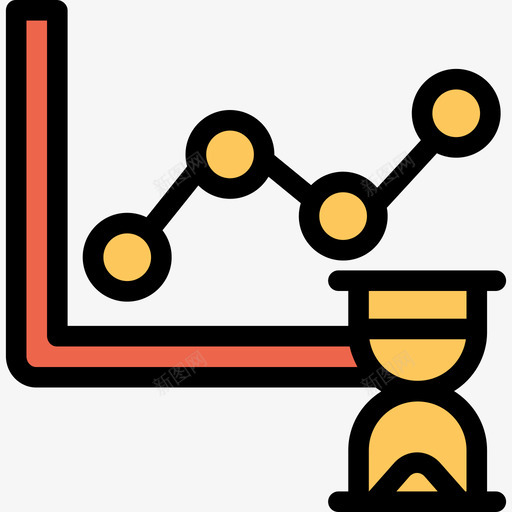 折线图分析和图表线颜色橙色图标svg_新图网 https://ixintu.com 分析和图表 折线图 线颜色橙色